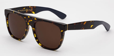 RetroSuperFuture Sunglasses Flat Top Laca Yellow Tortoise