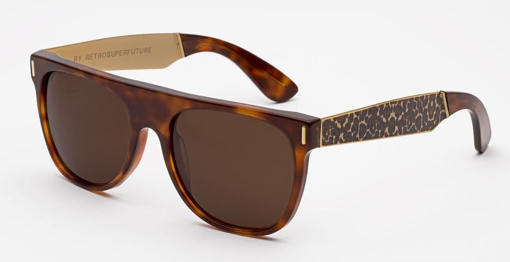 RetroSuperFuture Sunglasses Flat Top Francis Leopard